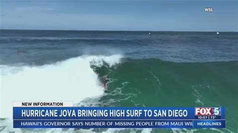 Hurricane Jova bringing high surf to San Diego